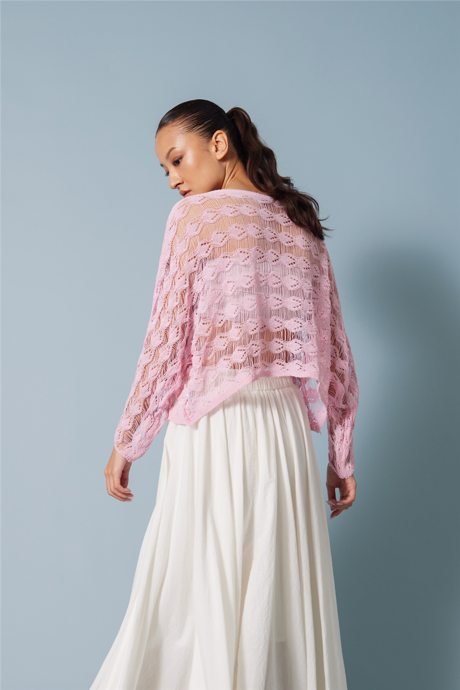 Nisan AJURLU TRİKO BLUZ PEMBE TT4798-Z