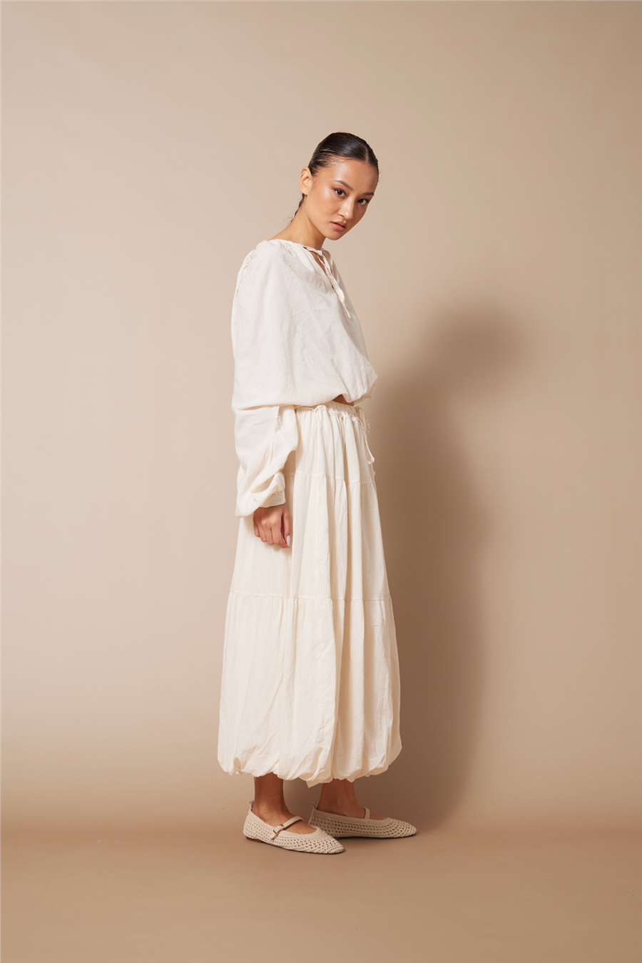 Nisan BAĞCIKLI BALON BLUZ NATUREL N26-2341