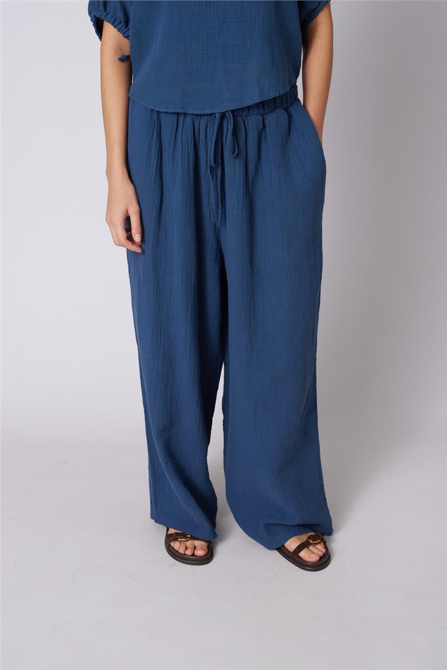 Nisan BAĞCIKLI STRAIGHT FIT PANTOLON İNDİGO N26-2324