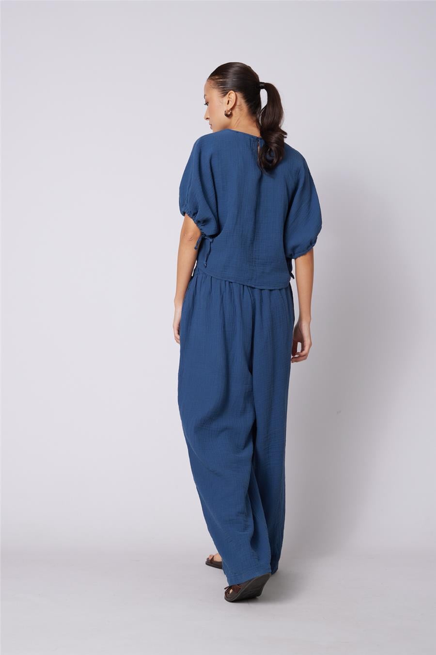 Nisan BAĞCIKLI STRAIGHT FIT PANTOLON İNDİGO N26-2324