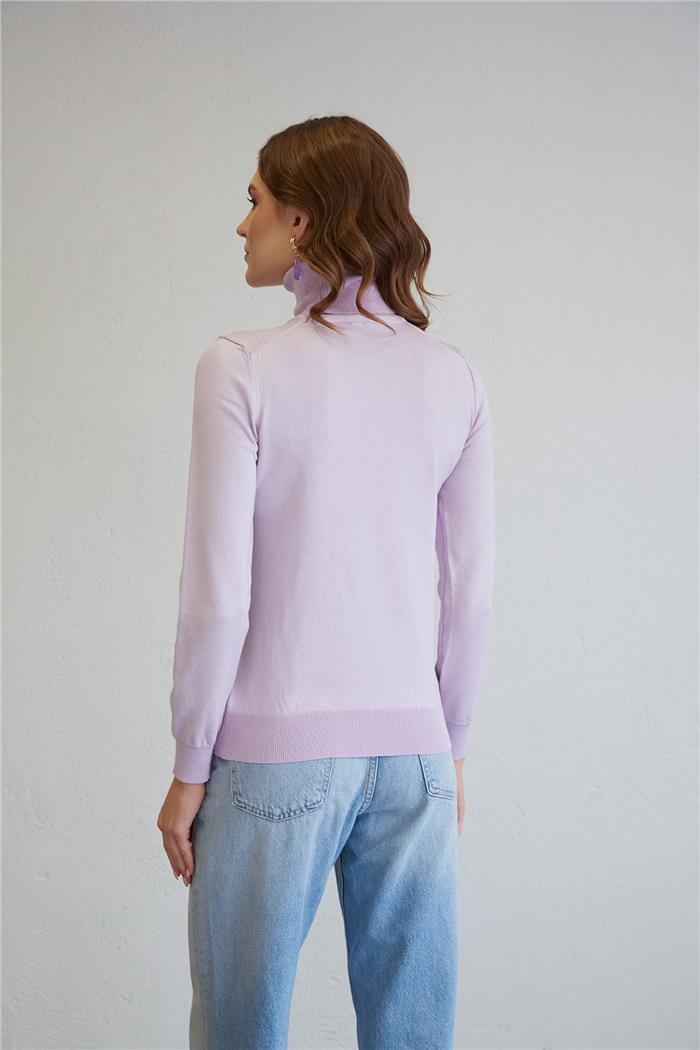 Nisan Fisherman Neck Basic Knit Sweater Lilac TT4097-Z