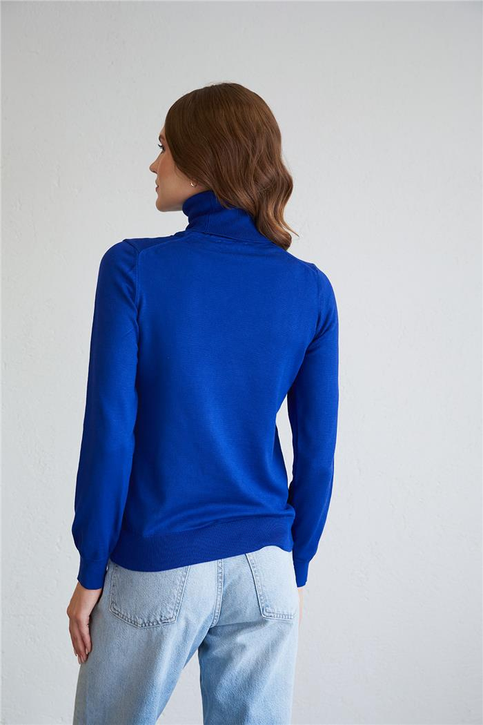 Nisan Fisherman Neck Basic Knit Sweater Sax Blue TT4097-Z