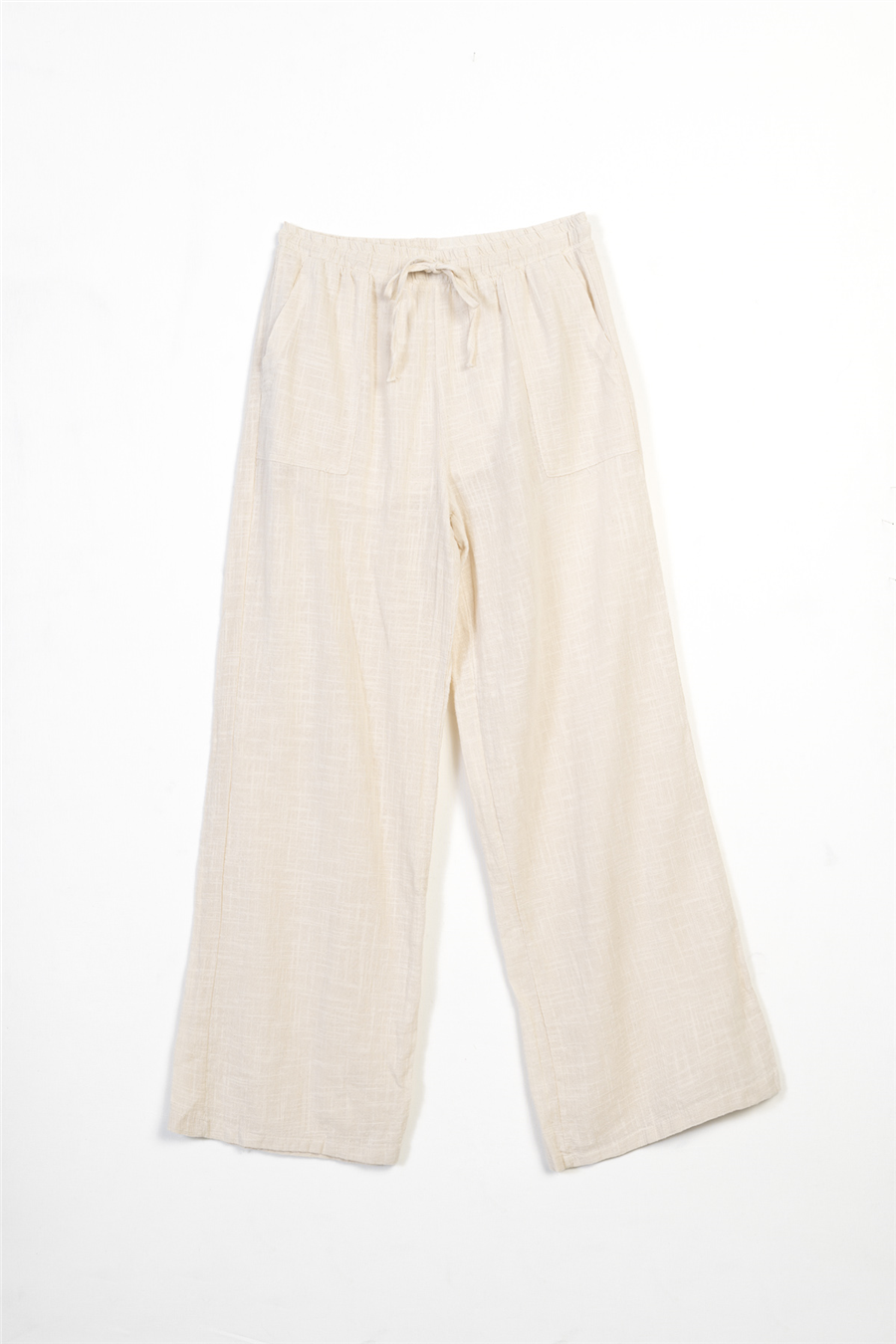 Nisan BELİ LASTİKLİ BAĞCIKLI PANTOLON NATUREL N26-2437