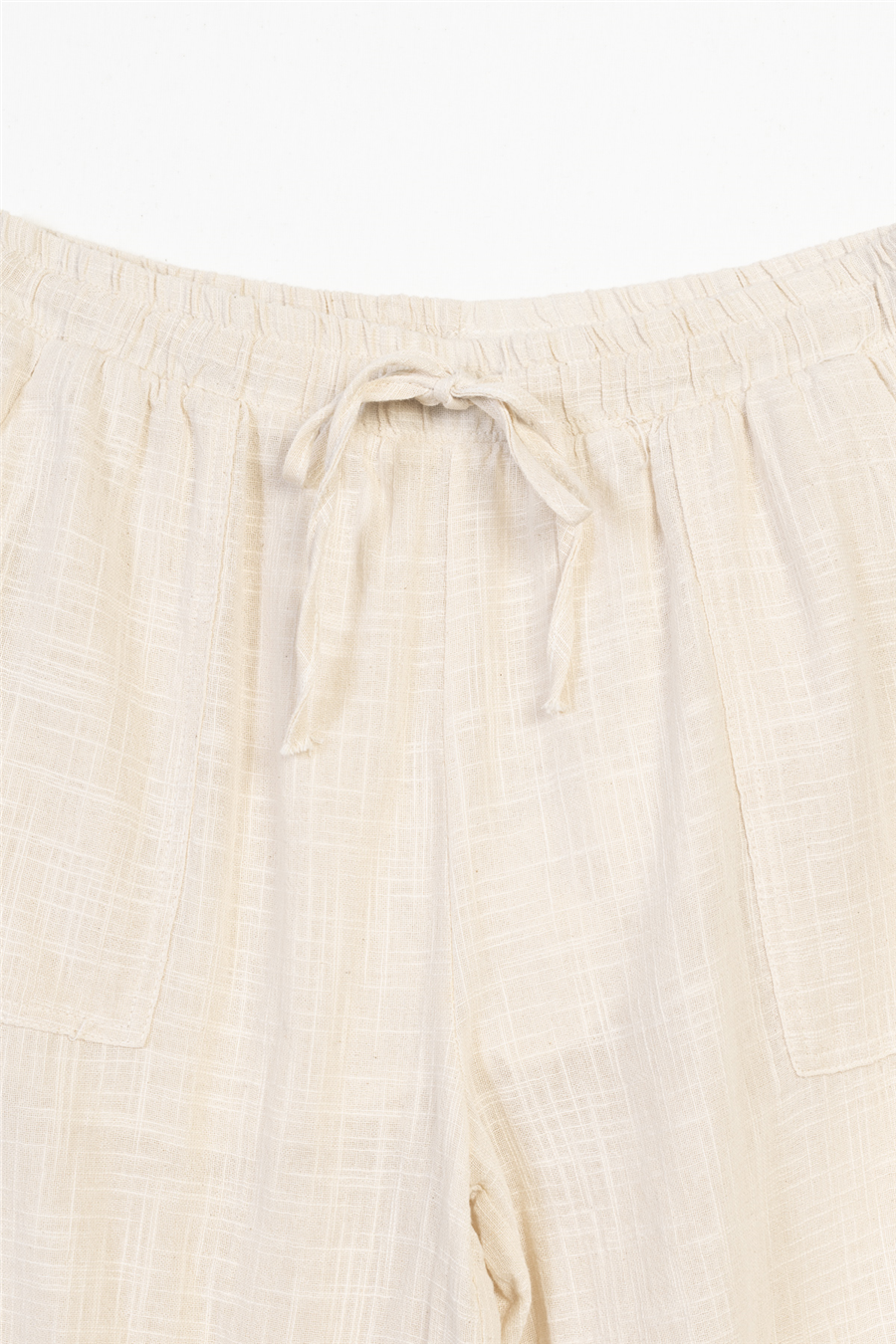 Nisan BELİ LASTİKLİ BAĞCIKLI PANTOLON NATUREL N26-2437