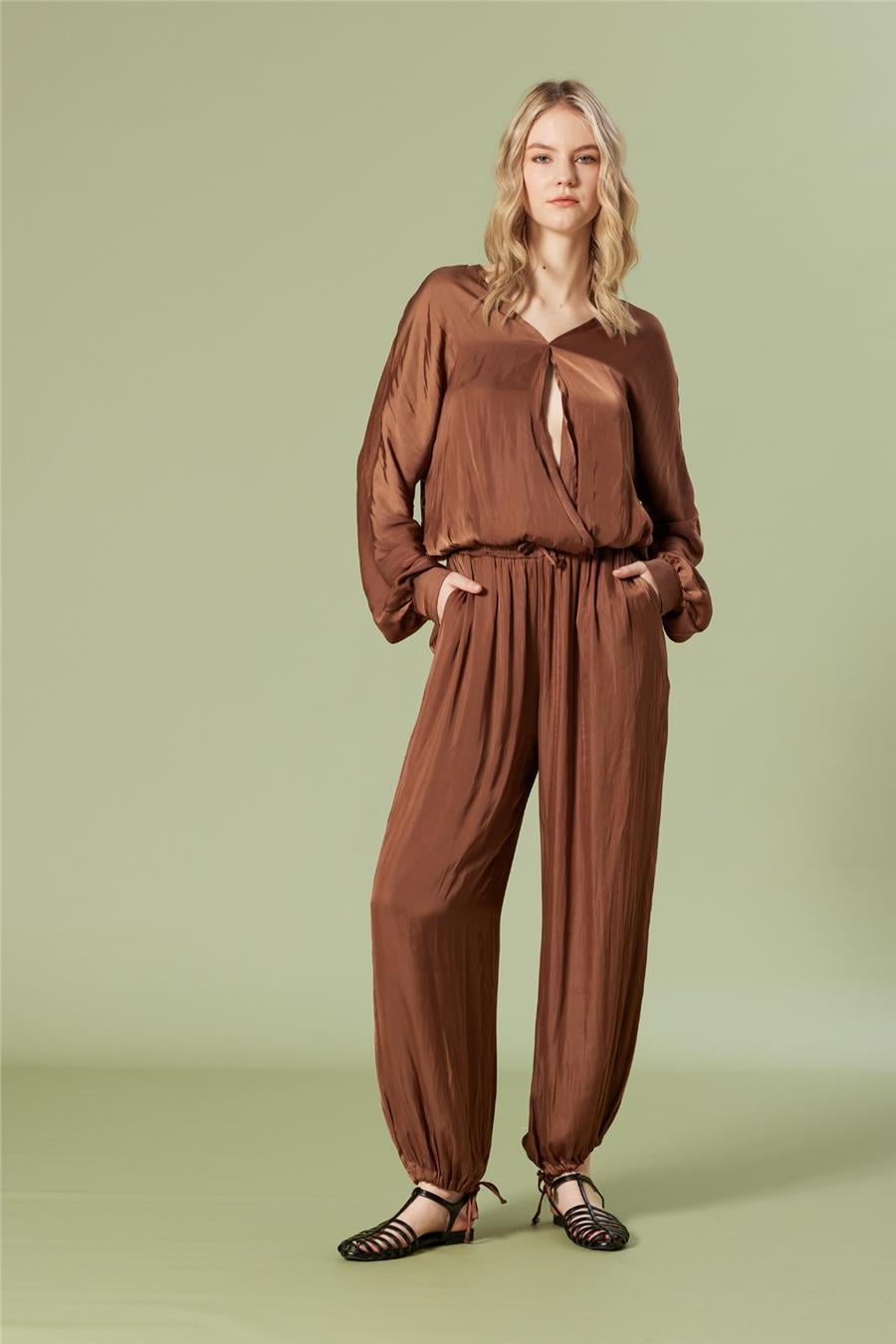 Nisan BELİ LASTİKLİ BALON PANTOLON ÇİKOLATA N26-2259