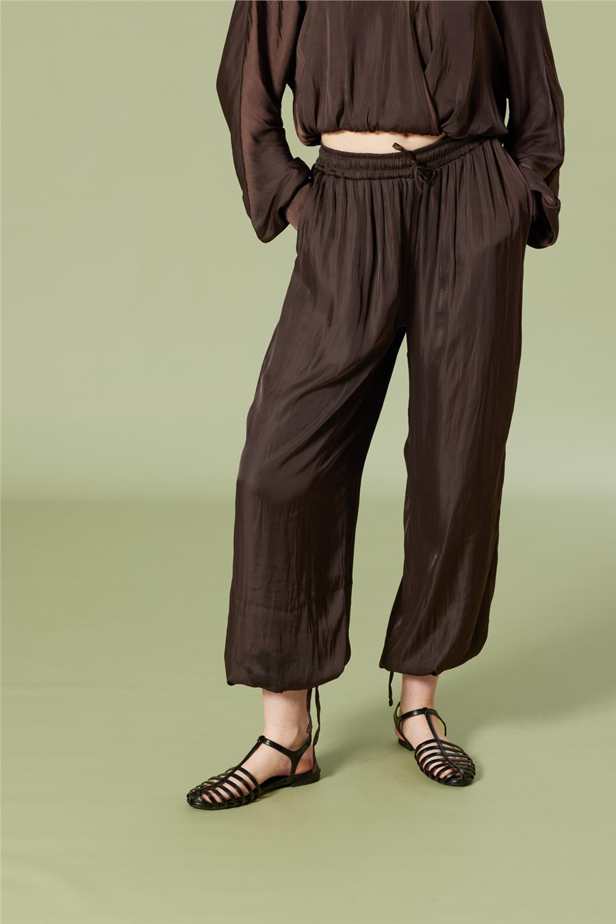 Nisan BELİ LASTİKLİ BALON PANTOLON KAHVE N26-2259