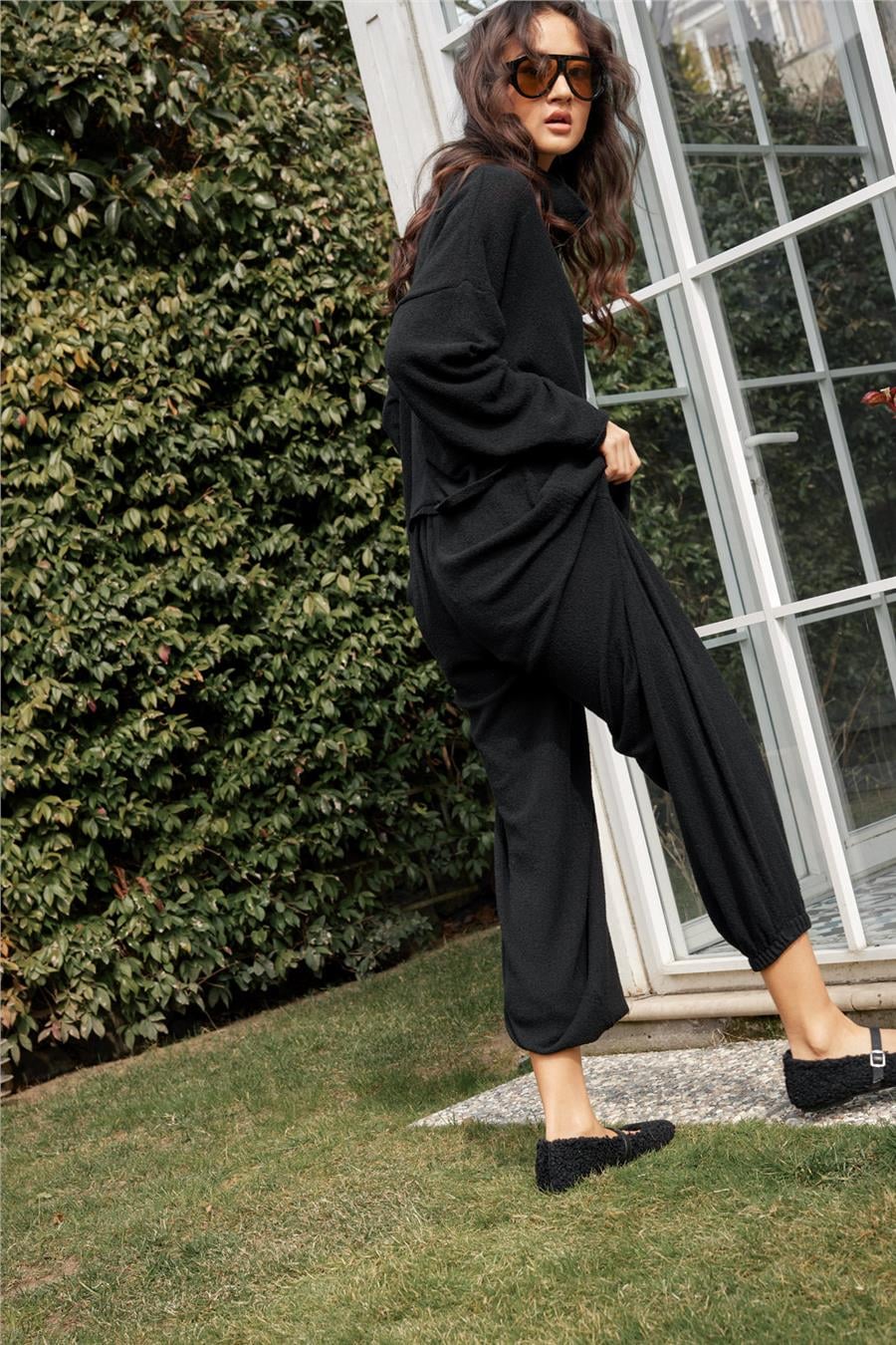 Nisan BELİ LASTİKLİ BALON PANTOLON SİYAH TT4724-Z