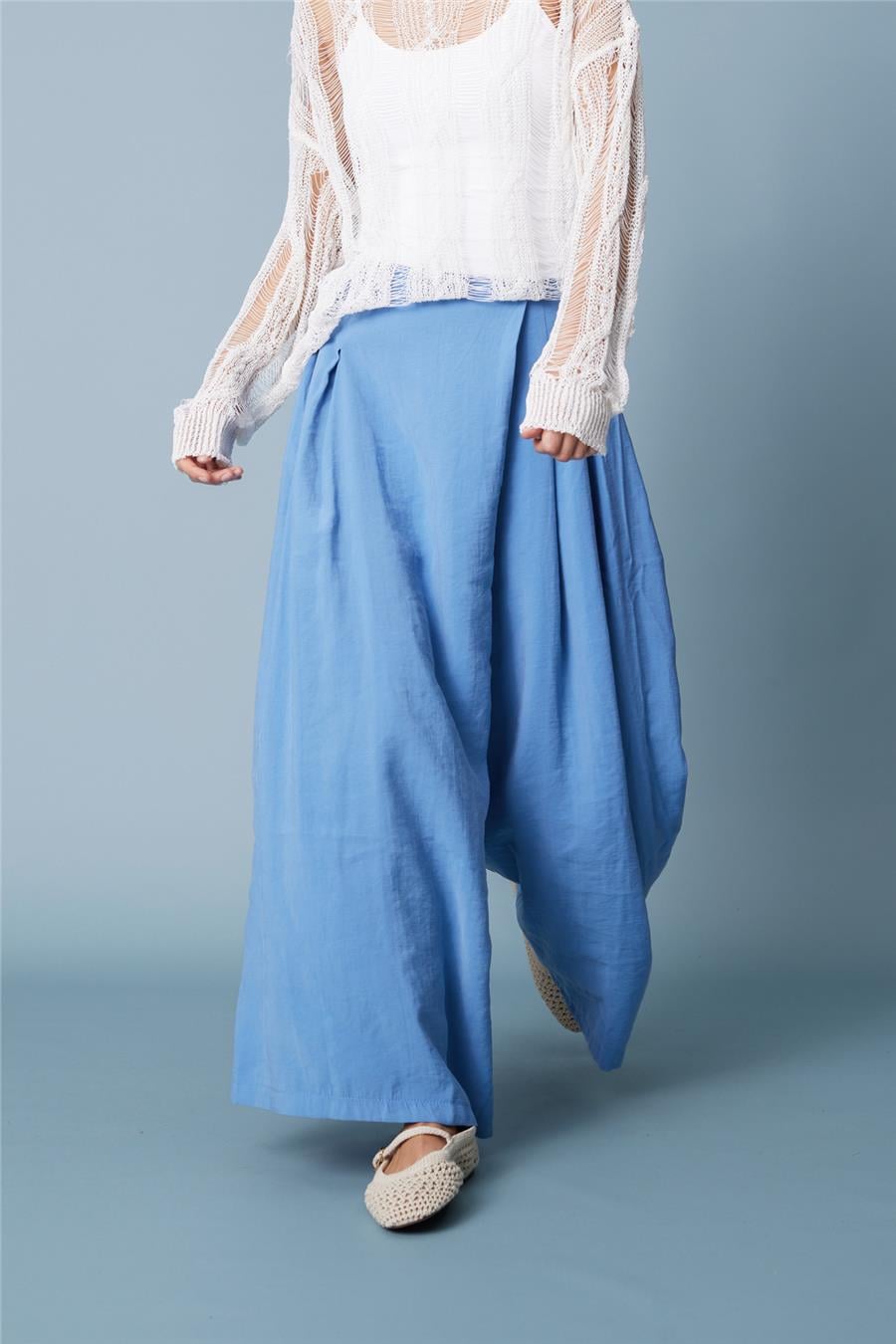 Nisan BELİ LASTİKLİ PAREO PANTOLON MAVİ N25-2067