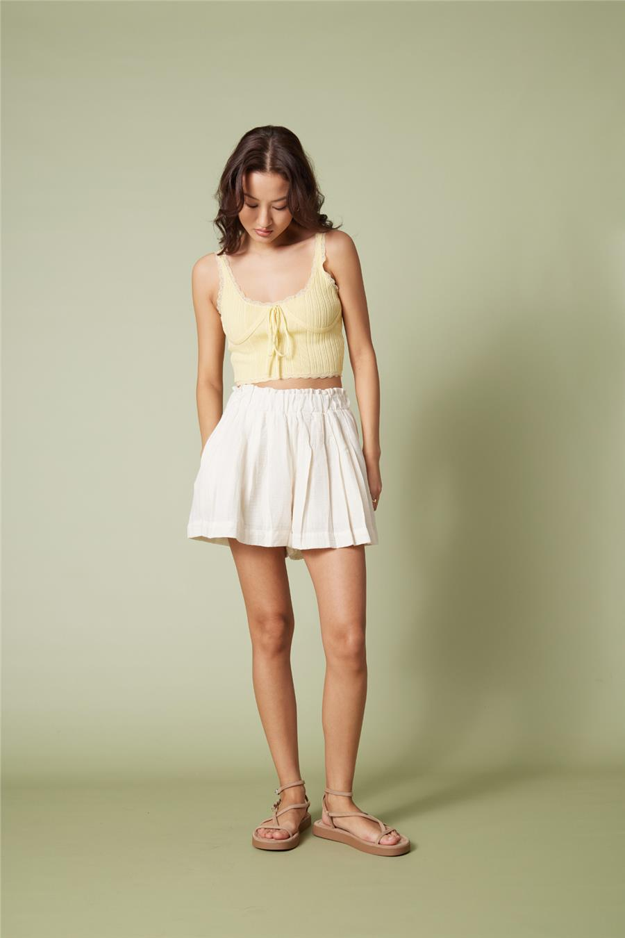 Nisan BELİ LASTİKLİ PİLELİ ŞORT NATUREL N26-2312