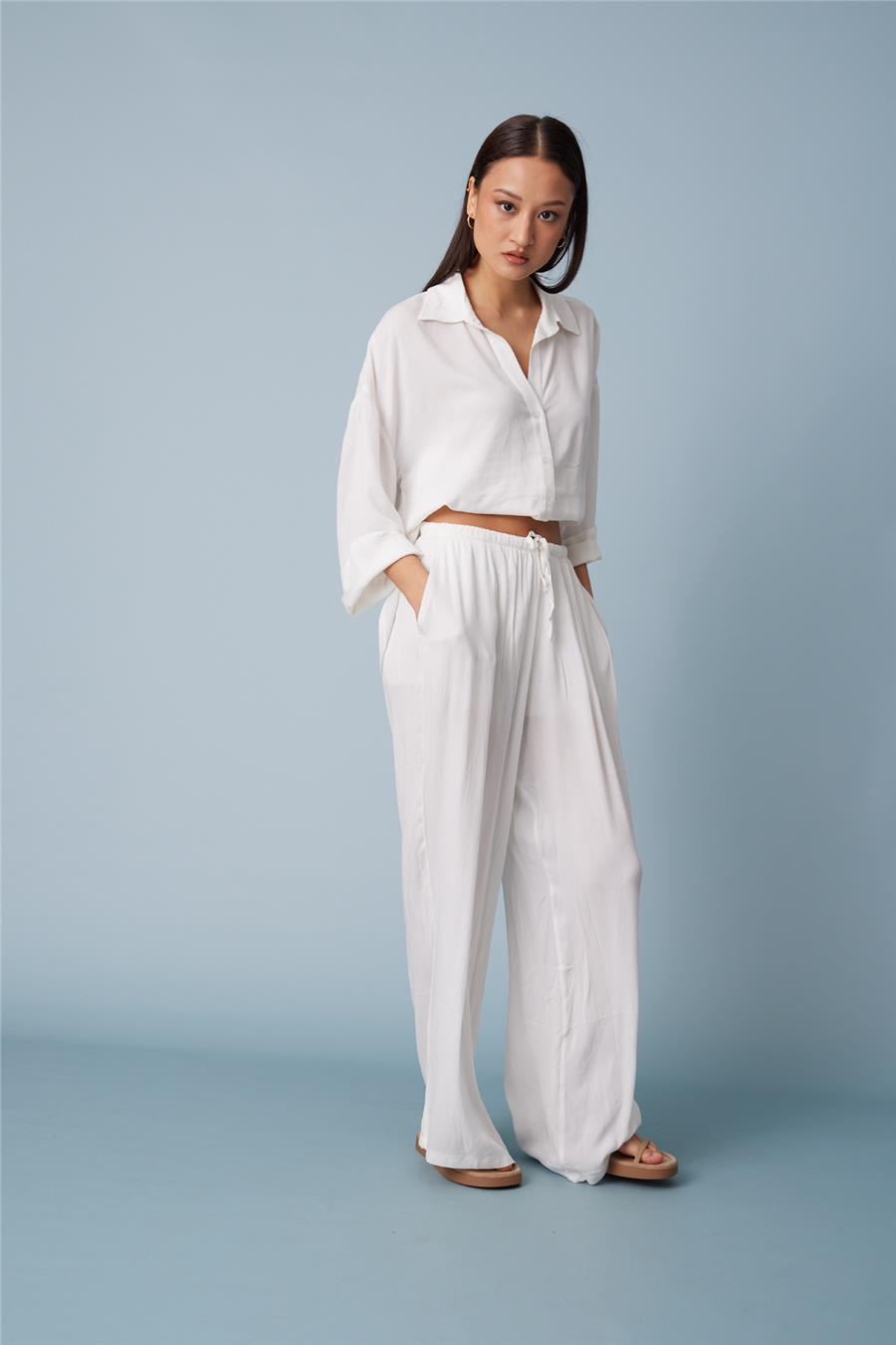 Nisan BELİ LASTİKLİ RAHAT PANTOLON EKRU N26-2354