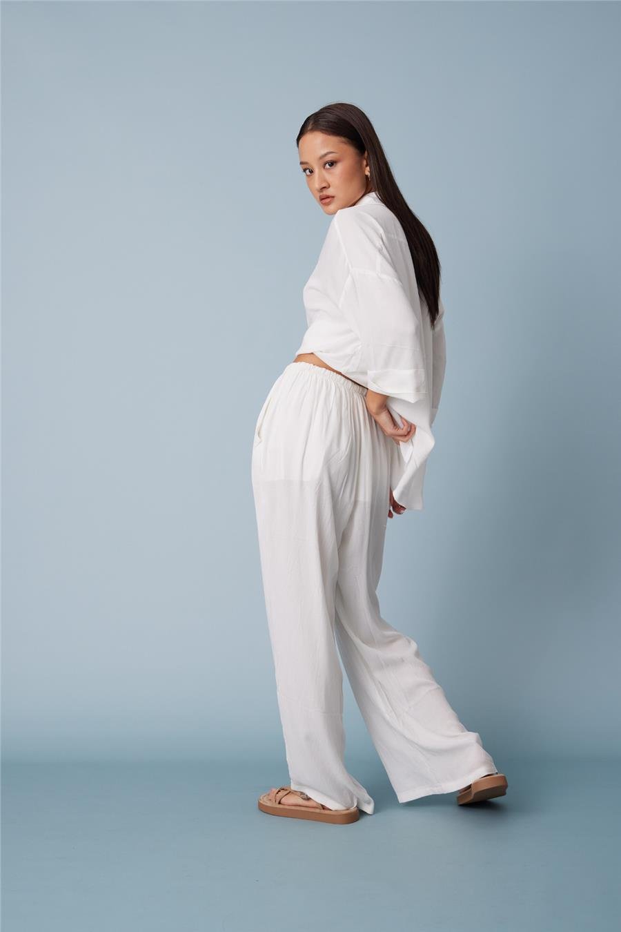 Nisan BELİ LASTİKLİ RAHAT PANTOLON EKRU N26-2354