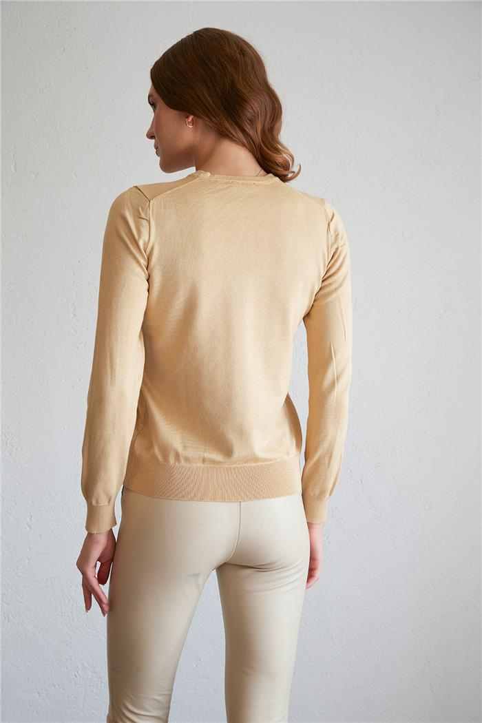 Nisan Crew Neck Basic Sweater Camel TT4096-Z