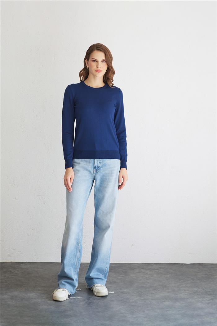 Nisan Crew Neck Basic Sweater Navy Blue TT4096-Z