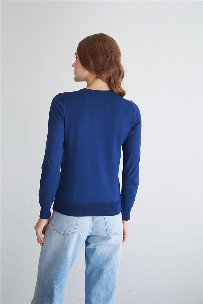 Nisan Crew Neck Basic Sweater Navy Blue TT4096-Z