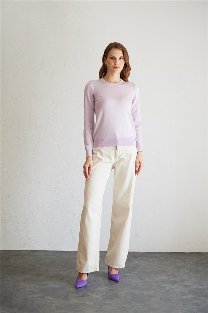 Nisan Crew Neck Basic Sweater Lilac TT4096-Z