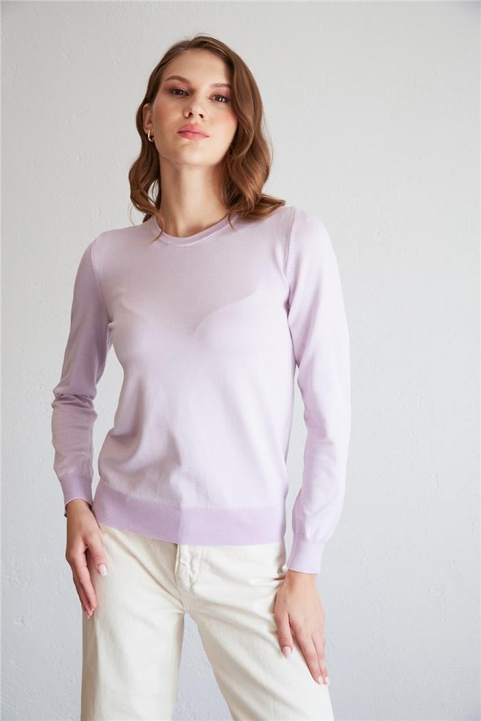 Nisan Crew Neck Basic Sweater Lilac TT4096-Z