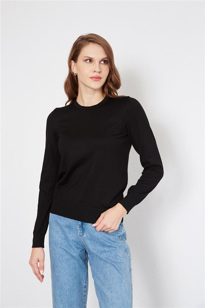 Nisan Crew Neck Basic Sweater Black TT4096-Z