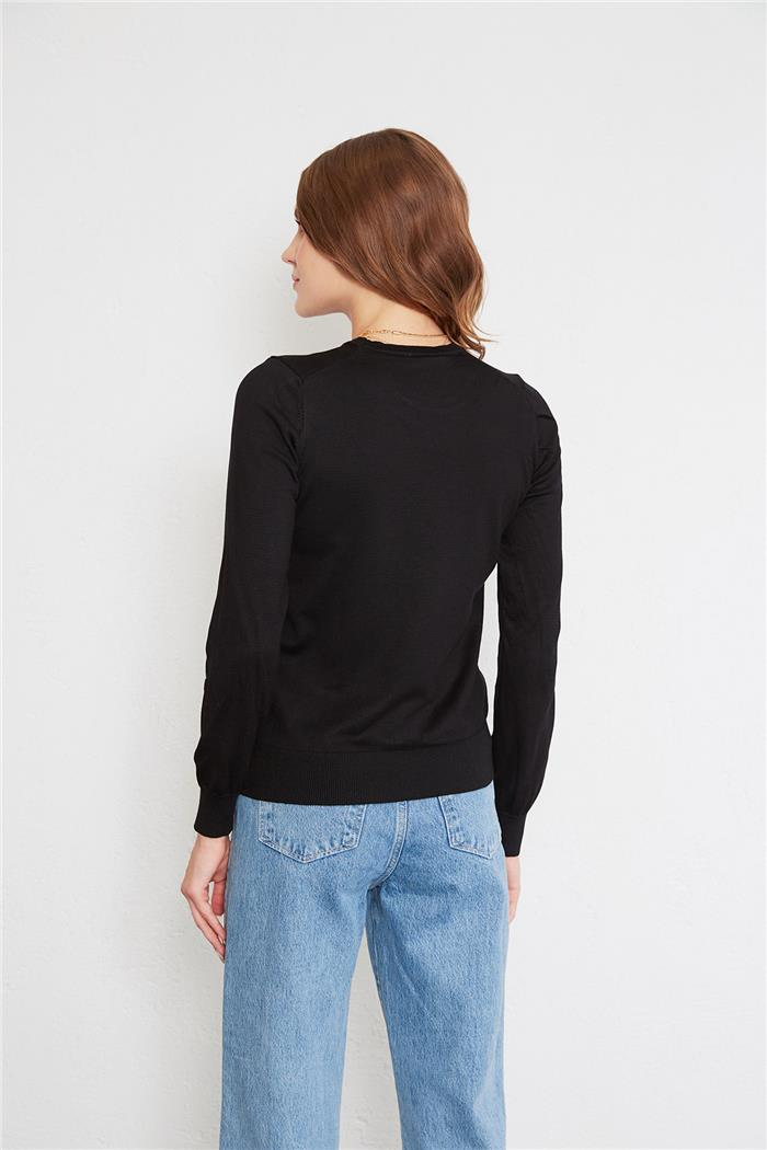 Nisan Crew Neck Basic Sweater Black TT4096-Z
