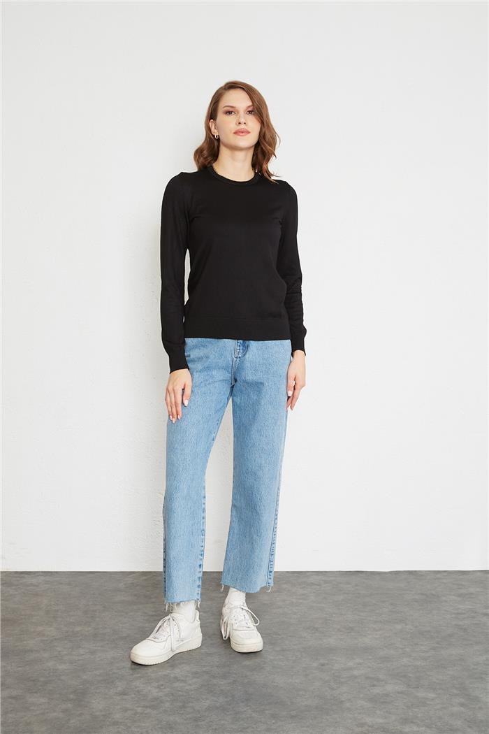 Nisan Crew Neck Basic Sweater Black TT4096-Z