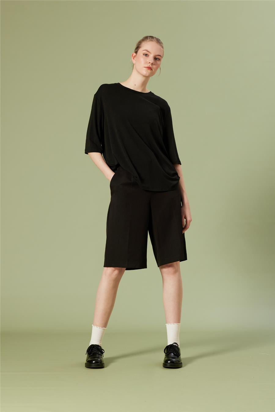 Nisan BİSİKLET YAKA T-SHIRT SİYAH N26-2269