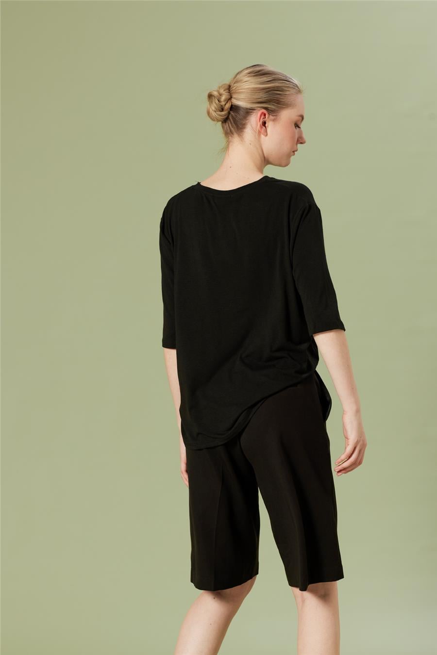 Nisan BİSİKLET YAKA T-SHIRT SİYAH N26-2269