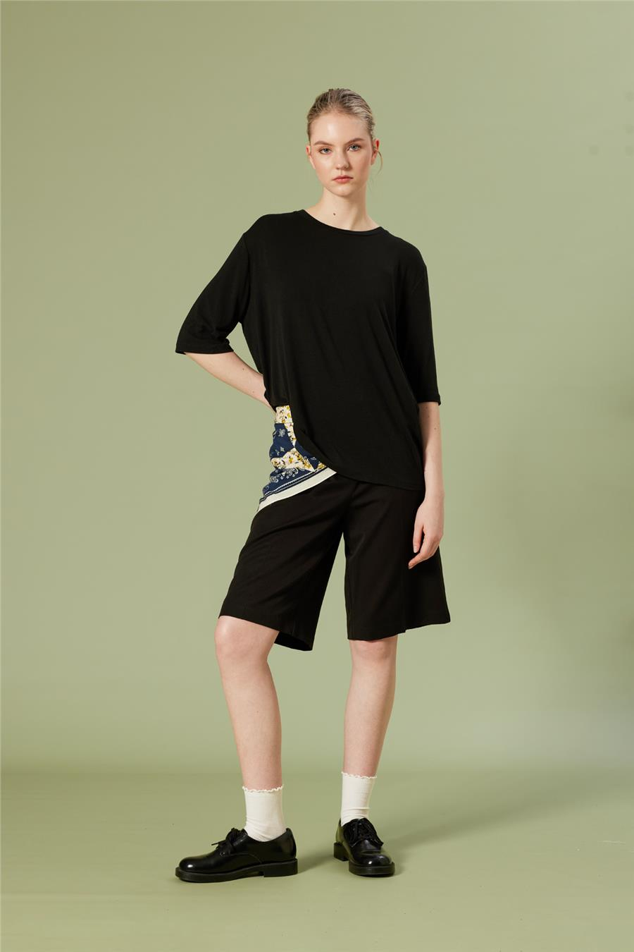Nisan BİSİKLET YAKA T-SHIRT SİYAH N26-2269
