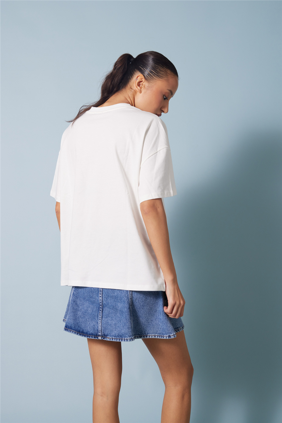 Nisan CAPRI BASKILI KISA KOLLU T-SHIRT EKRU N26-2433