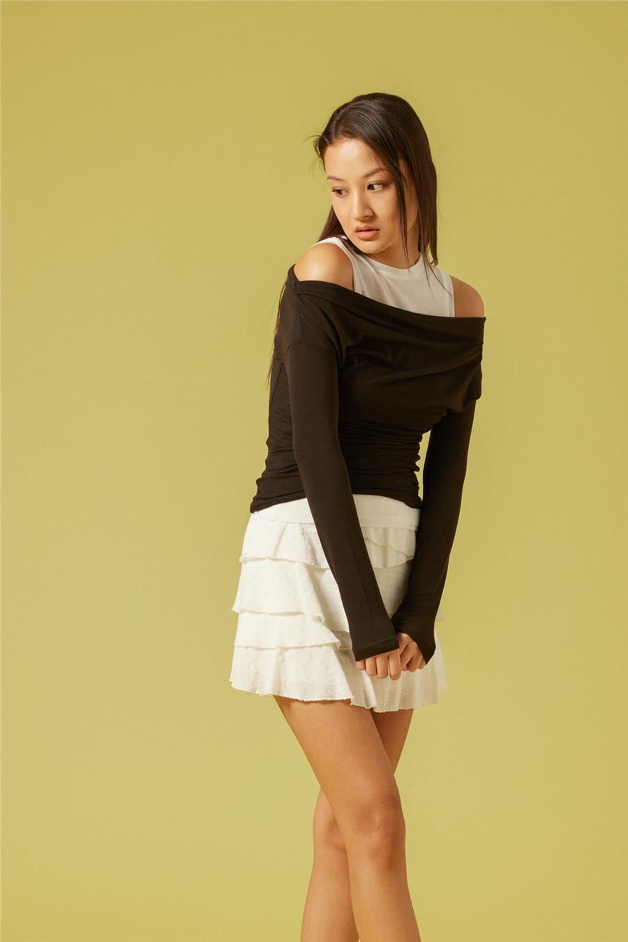Nisan ÇİFT KAT GÖRÜNÜMLÜ T-SHIRT KAHVE N26-2287