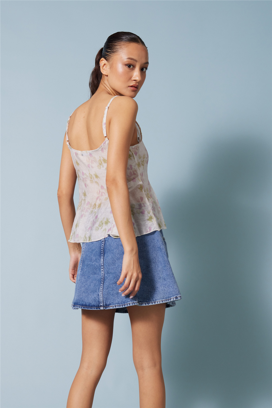 Nisan DESENLİ PEPLUM TOP EKRU N26-2411
