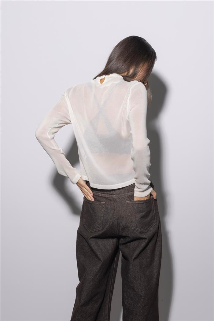 Nisan DİK YAKA BASIC T-SHIRT EKRU N26-2236