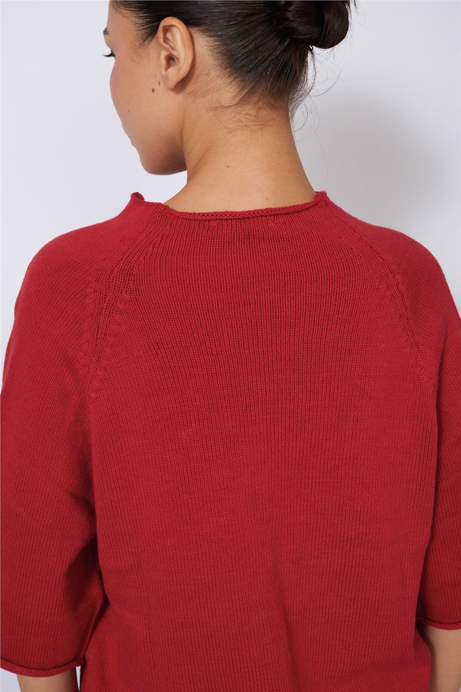 Nisan DİK YAKA REGLAN KOL DÜĞMELİ TRİKO HIRKA KIRMIZI TT4869-Z