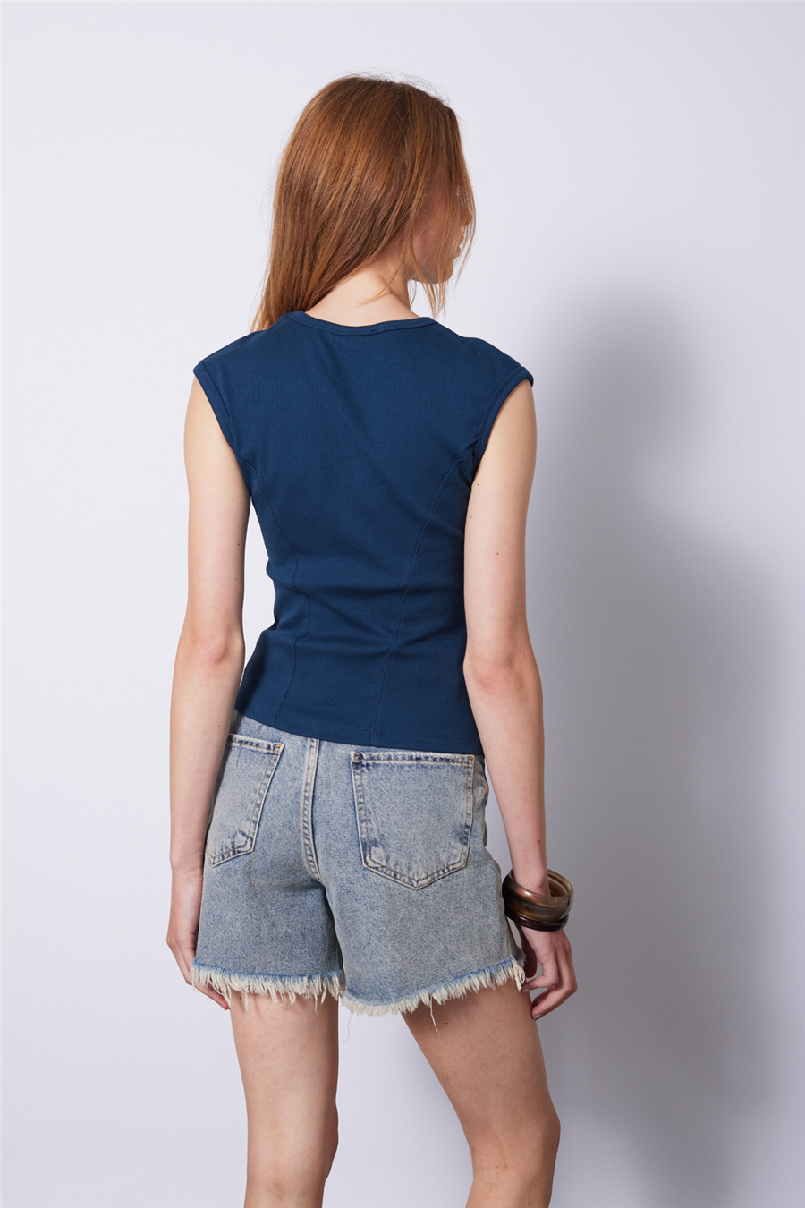 Nisan DİKİŞ DETAYLI PAMUKLU TOP İNDİGO N26-2428