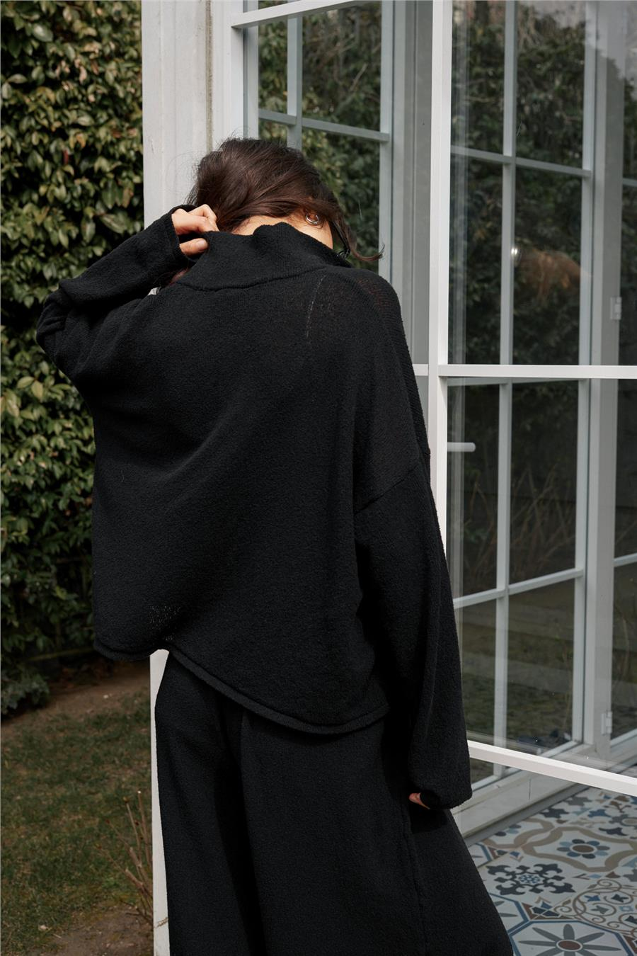 Nisan FERMUARLI TRİKO HIRKA SİYAH TT4726-Z