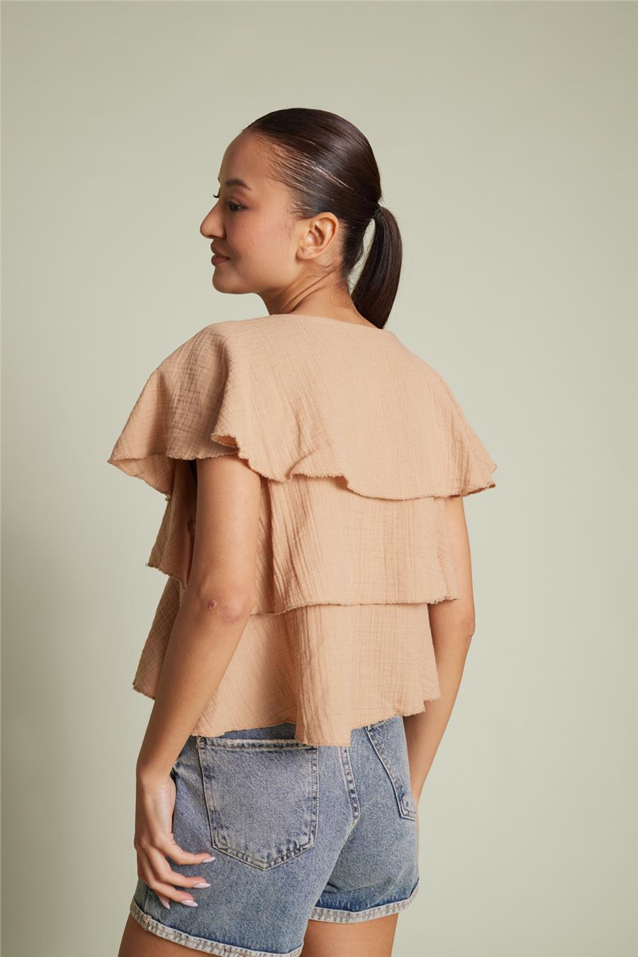 Nisan FIRFIRLI PELERİN TOP CAMEL N26-2305