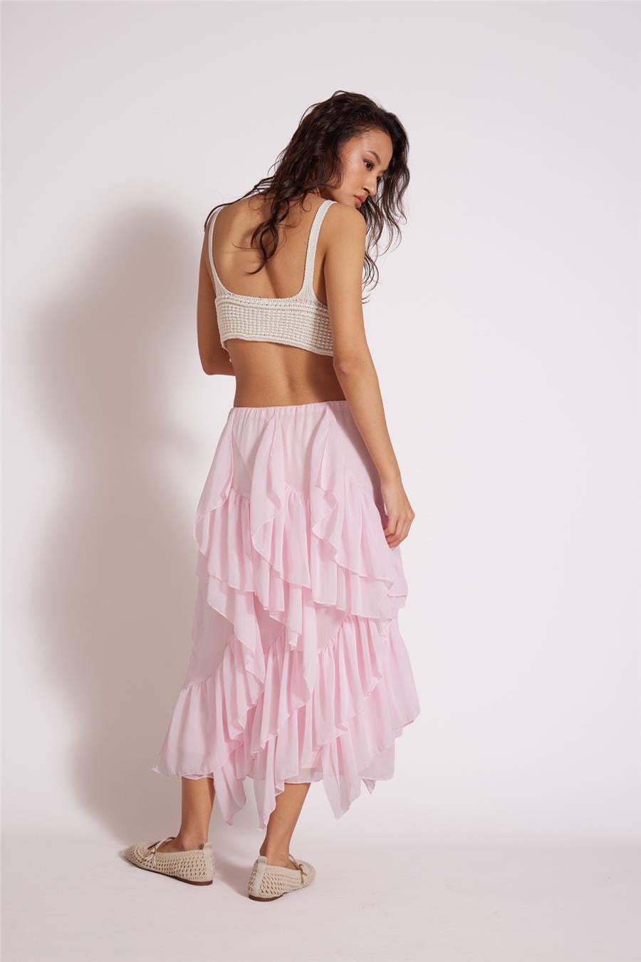 Nisan FIRFIRLI UZUN ETEK PEMBE N26-2346