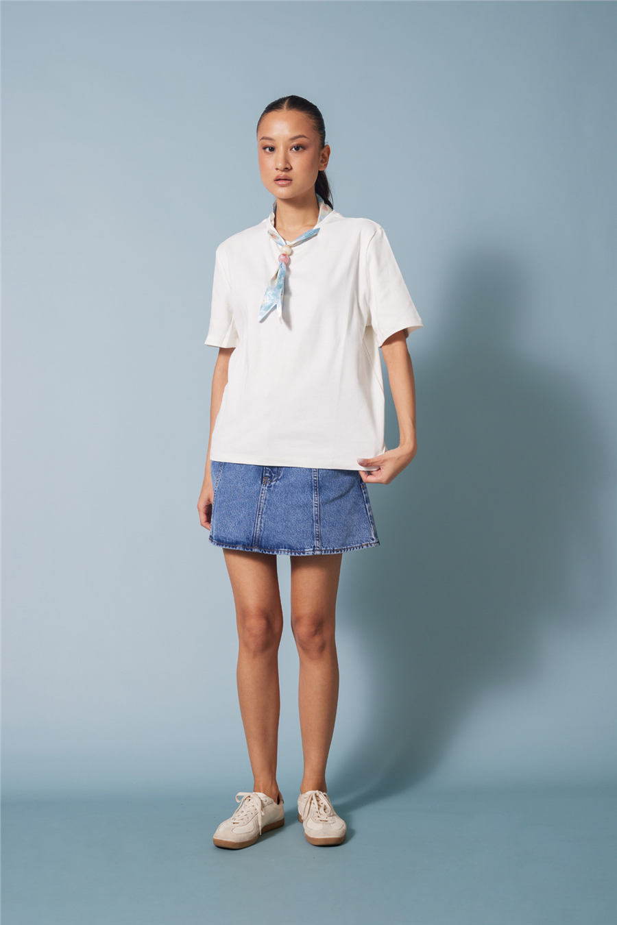 Nisan FULARLI BİSİKLET YAKA T-SHIRT EKRU N26-2316