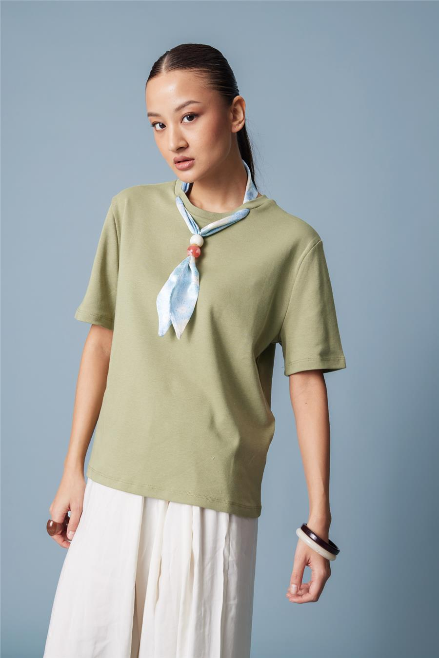 Nisan FULARLI BİSİKLET YAKA T-SHIRT HAKİ N26-2316