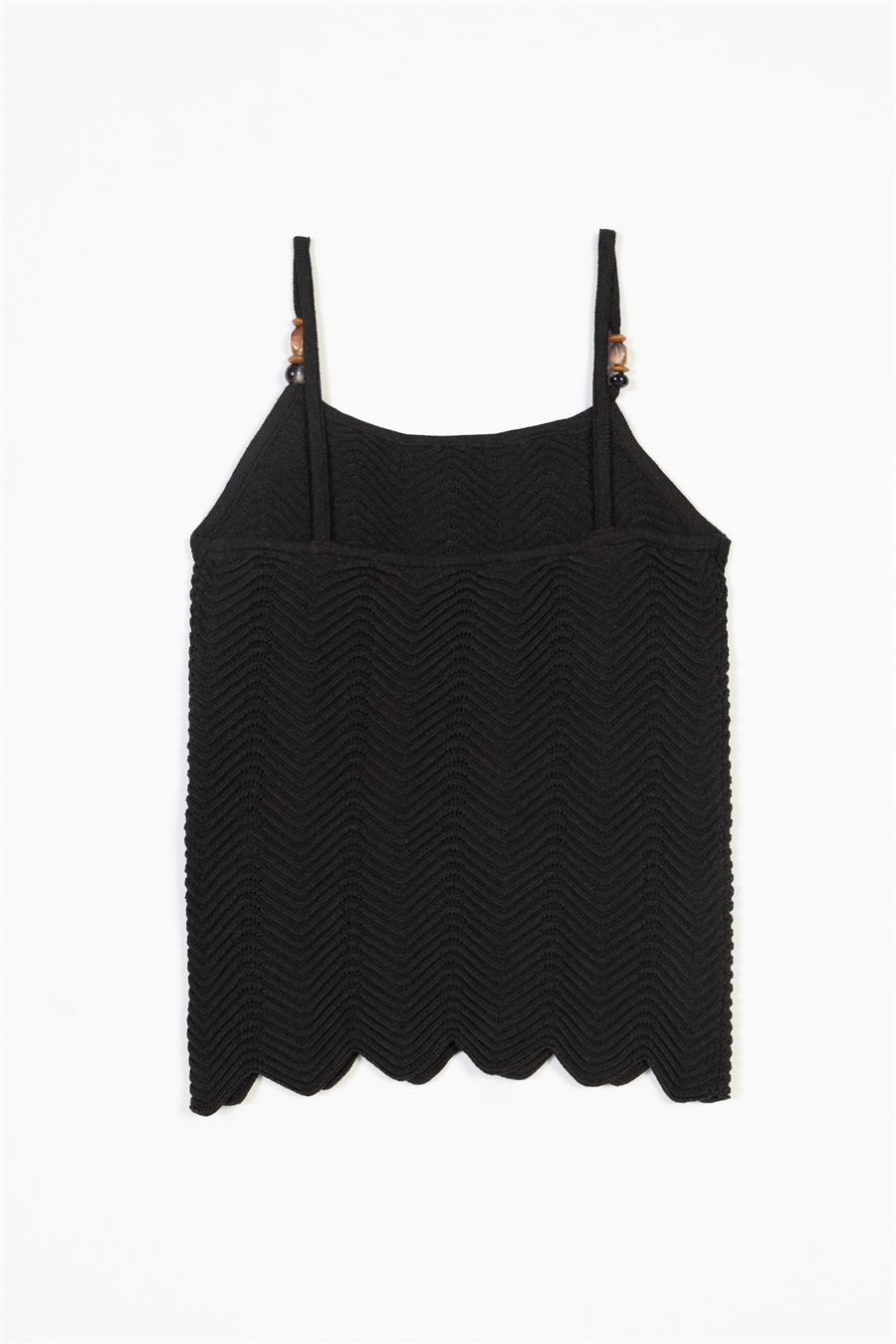 Nisan HALTER YAKA BONCUK DETAYLI ASKILI TRİKO TOP KAHVE TT4836-Z