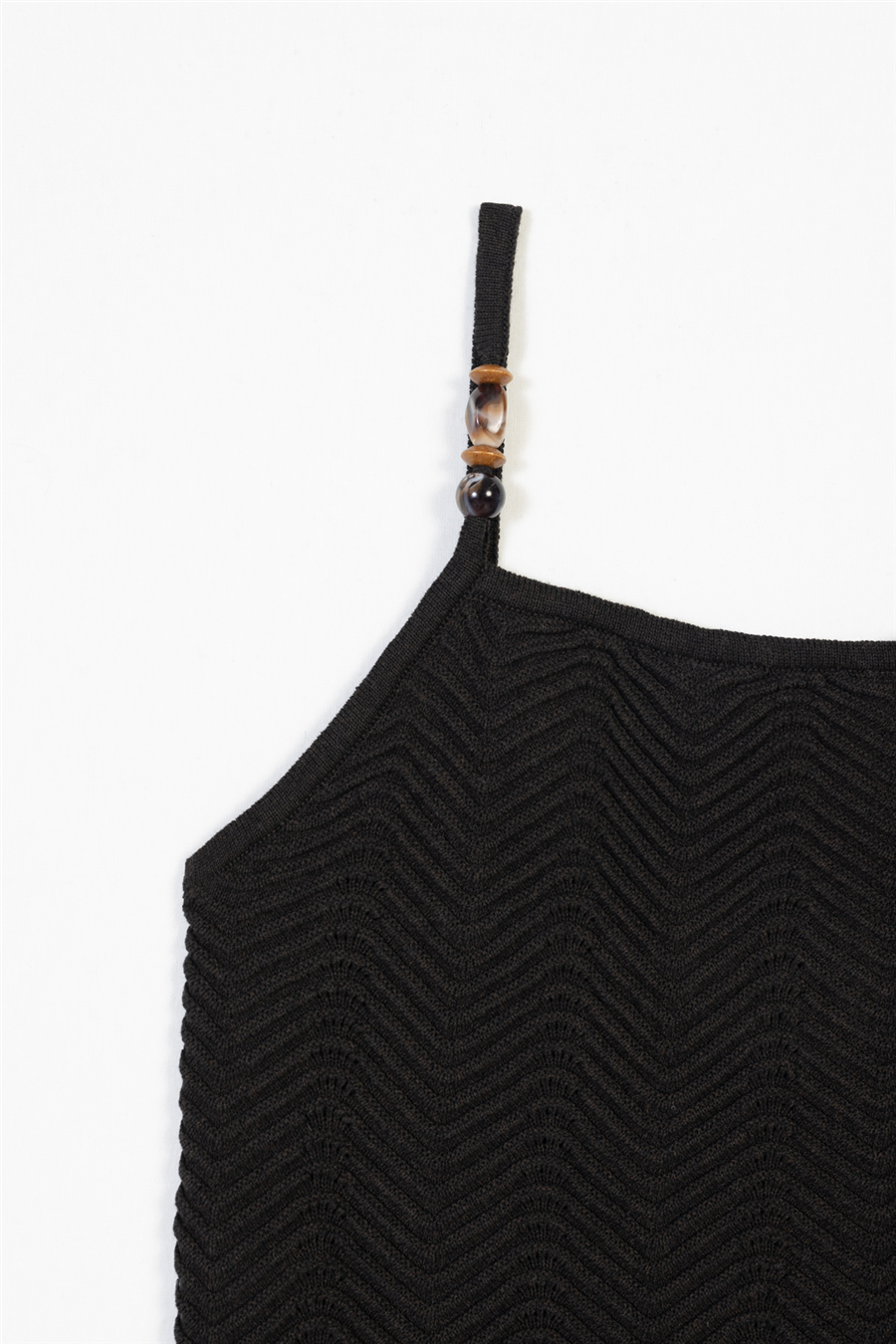 Nisan HALTER YAKA BONCUK DETAYLI ASKILI TRİKO TOP KAHVE TT4836-Z