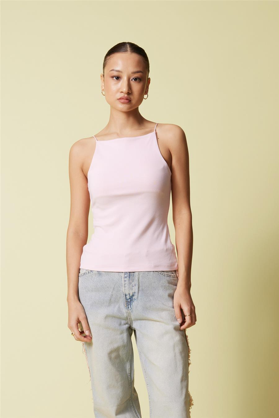 Nisan HALTER YAKA TOP PEMBE N25-2172