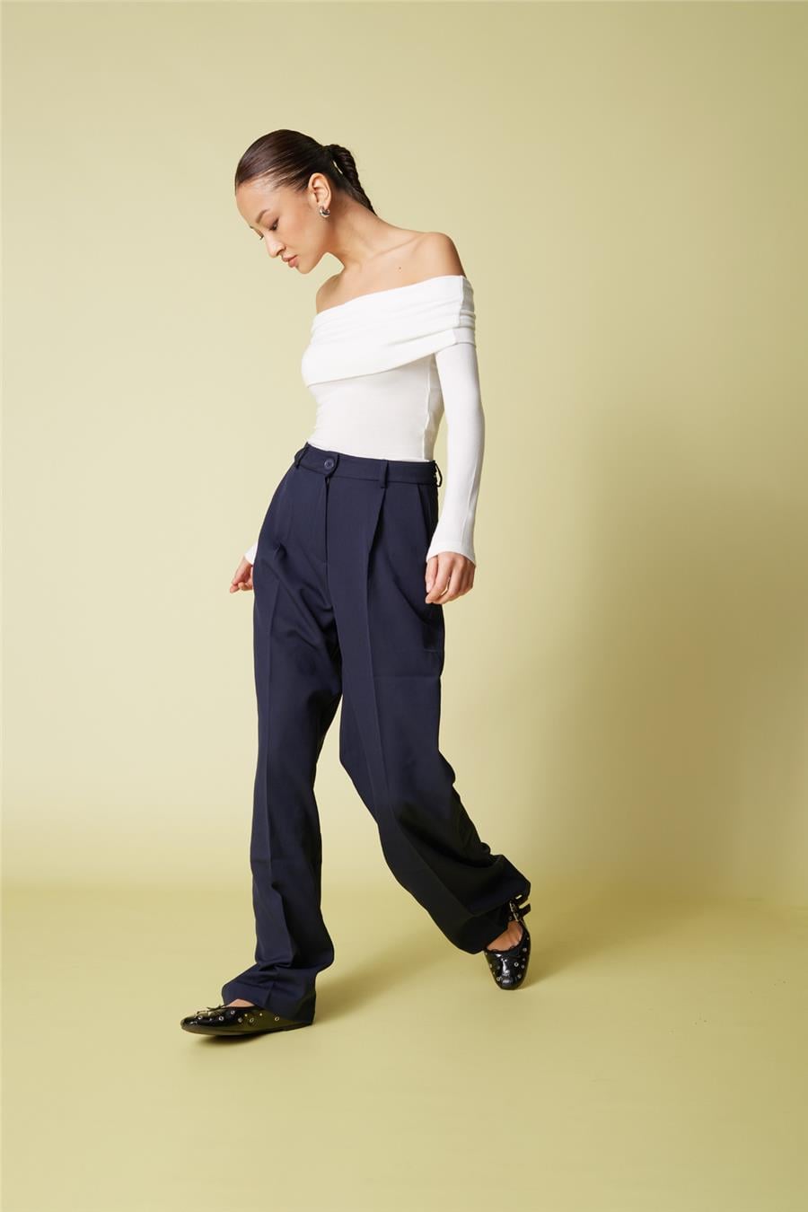 Nisan Hürrem Palazzo Pants Navy Blue N22-1456