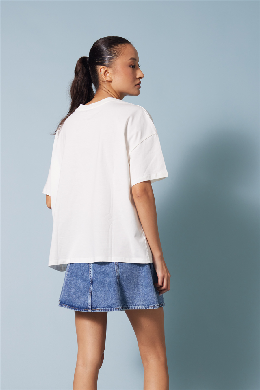 Nisan ITALIA BASKILI KISA KOLLU T-SHIRT EKRU N26-2430