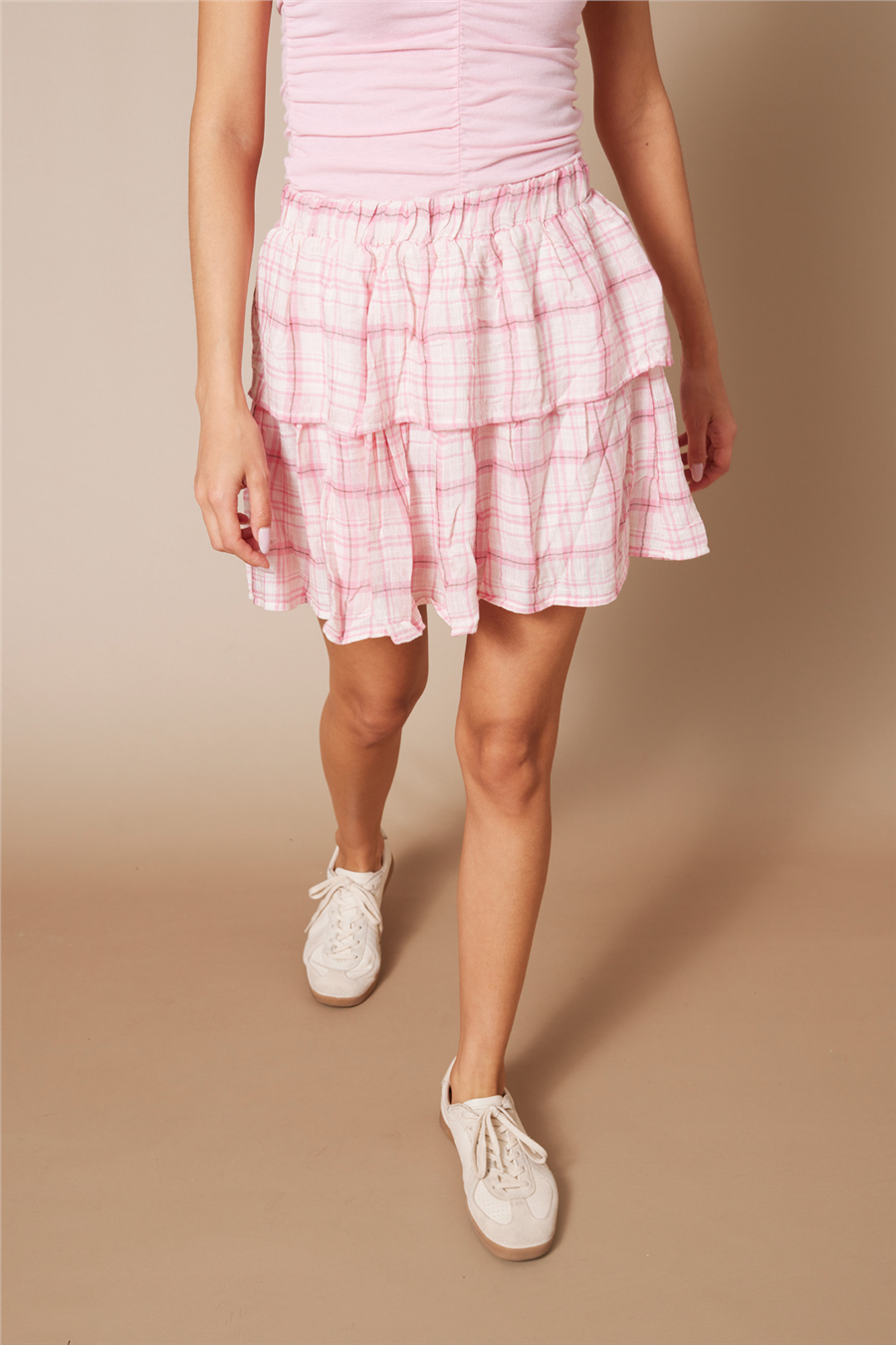 Nisan KARELİ KATLI ETEK PEMBE N26-2371