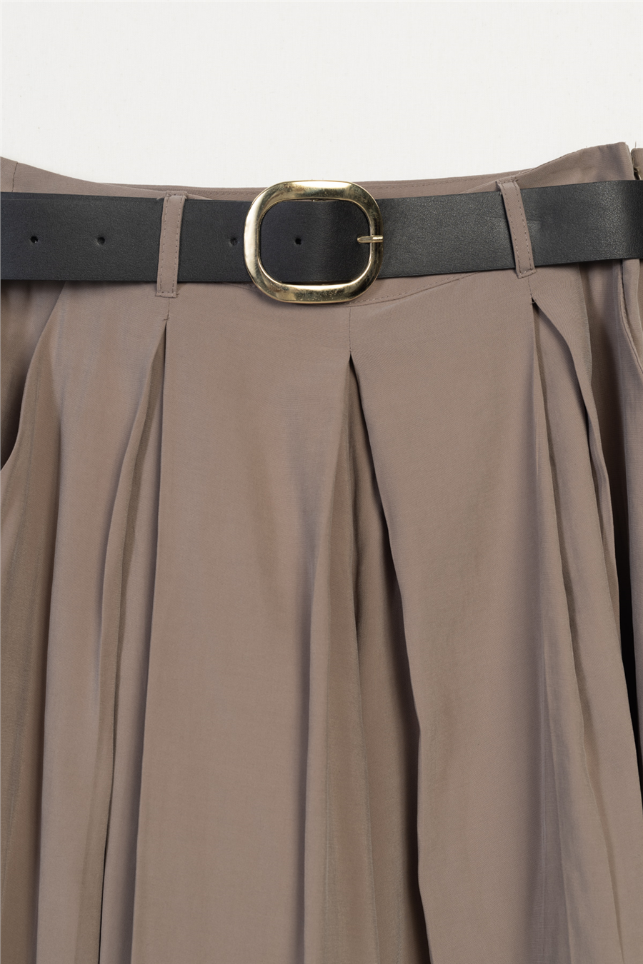 Nisan KEMERLİ VE PİLELİ CULOTTE PANTOLON VİZON N26-2445