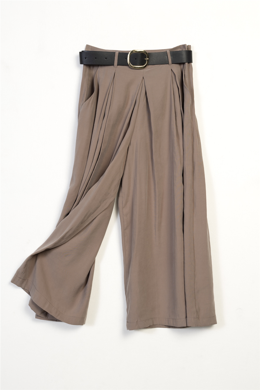 Nisan KEMERLİ VE PİLELİ CULOTTE PANTOLON VİZON N26-2445