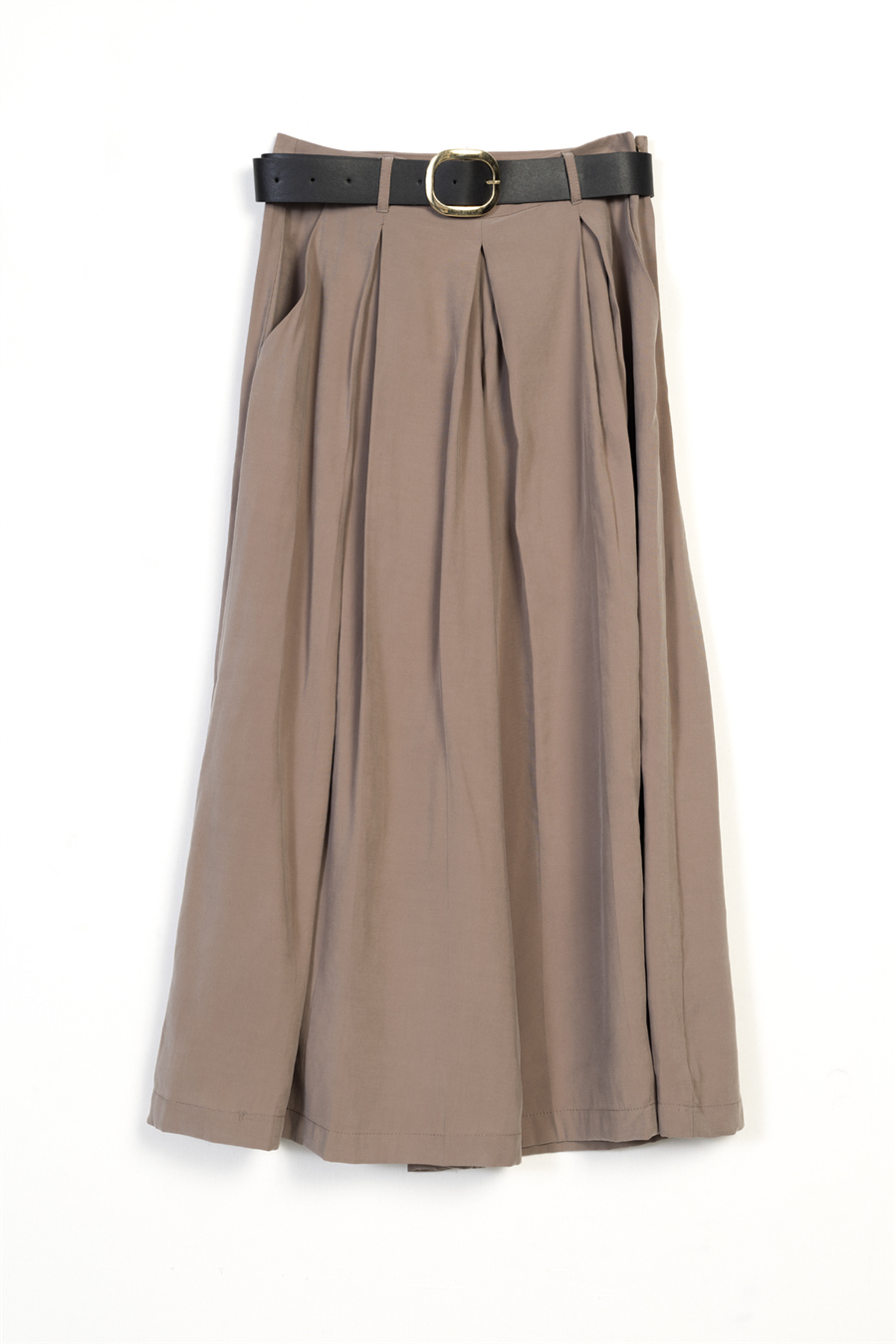 Nisan KEMERLİ VE PİLELİ CULOTTE PANTOLON VİZON N26-2445