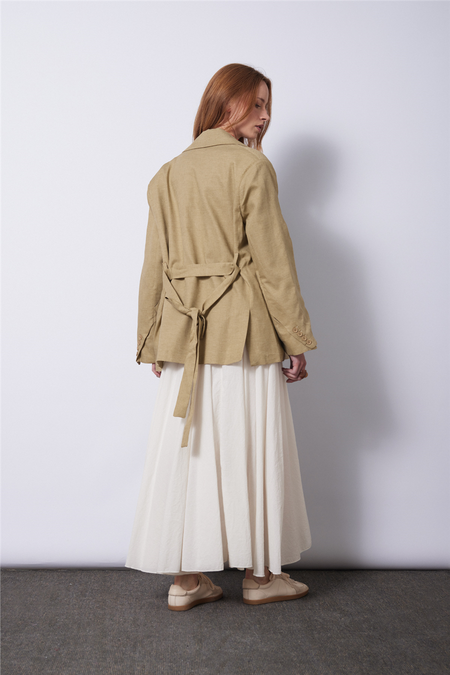 Nisan KETEN KARIŞIMLI KUŞAKLI BLAZER CEKET ADAÇAYI N26-2295
