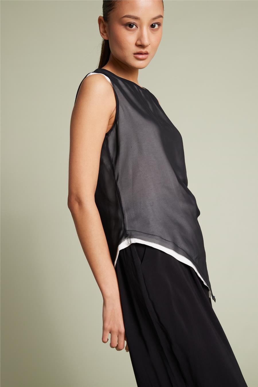 Nisan KOMBİNELİ ÇİFT KAT ASİMETRİK TOP EKRU N26-2349