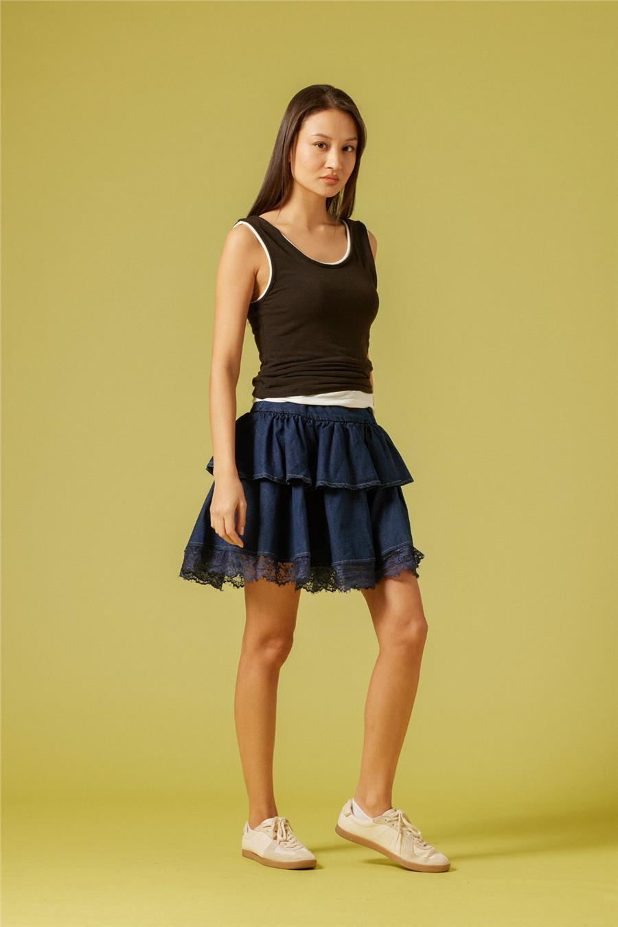 Nisan KONTRAST BİYE DETAYLI T-SHIRT KAHVE N26-2266