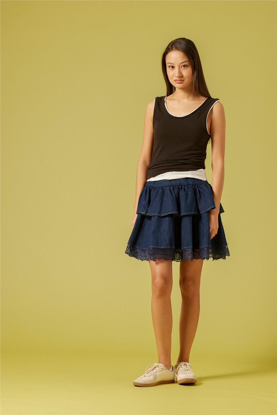 Nisan KONTRAST BİYE DETAYLI T-SHIRT KAHVE N26-2266